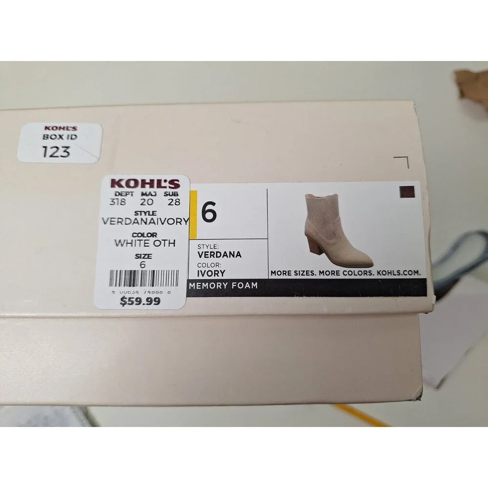 Lauren Conrad Verdana Heeled Zip Ankle Boots - Ivory - Women's Size 6 - NEW! - Picture 9 of 9